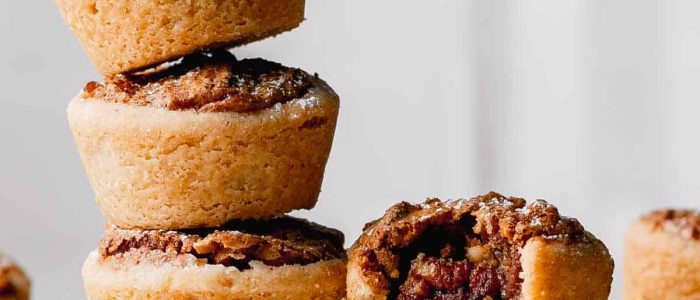 Flourless pecan tarts paired with an espresso drink