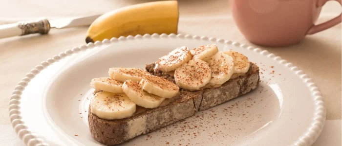 Toasted sourdough with almond butter & banana