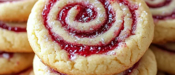 Pinwheel Cookies with raspberry swirl