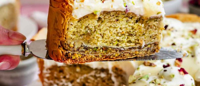 Baklava cake slice (Image Credit The Cosy Plum)